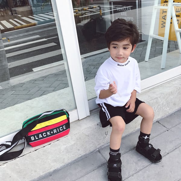 Παιδικό μπλουζάκι T-shirt για 3/4 μανίκι και λευκό και μαύρο χρώμα