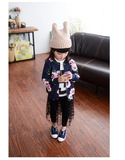 Geaca pentru fete pentru copii cu model floral