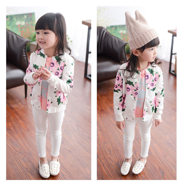 Geaca pentru fete pentru copii cu model floral