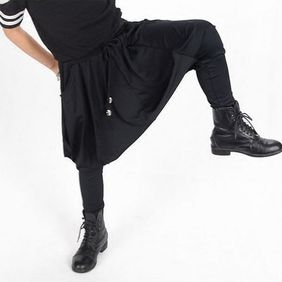 Детски модерни панталони тип шалвари в тъмен цвят