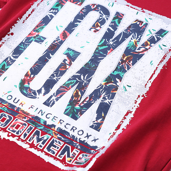 Tricou casual pentru copii cu imprimeu in alb si rosu