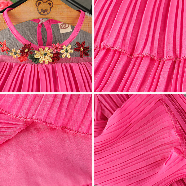 Set copii modern pentru fete - maiou cu broderie si pantaloni