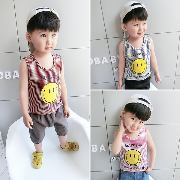 Top cu dungi pentru copii cu inscripție și aplicare în mai multe culori