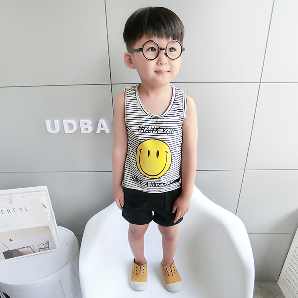 Top cu dungi pentru copii cu inscripție și aplicare în mai multe culori