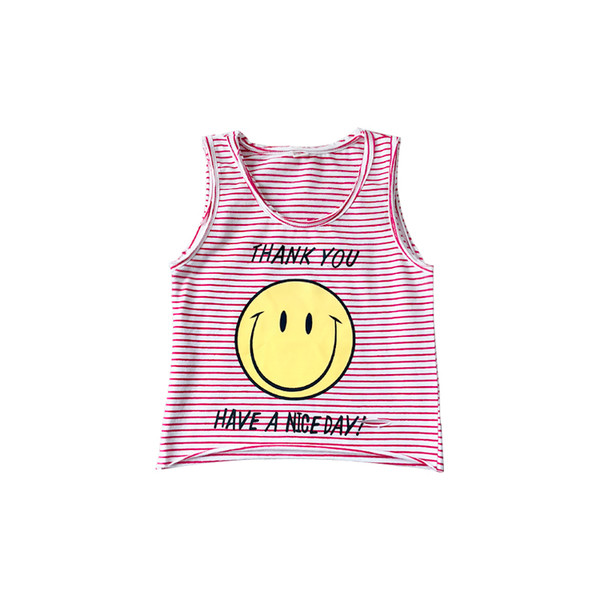 Top cu dungi pentru copii cu inscripție și aplicare în mai multe culori