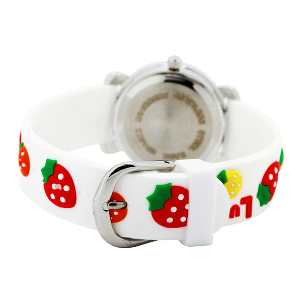 Παιδικό ρολόι σε λευκό με εκτύπωση και επιγραφή