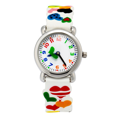 Детски часовник в бял и розов цвят