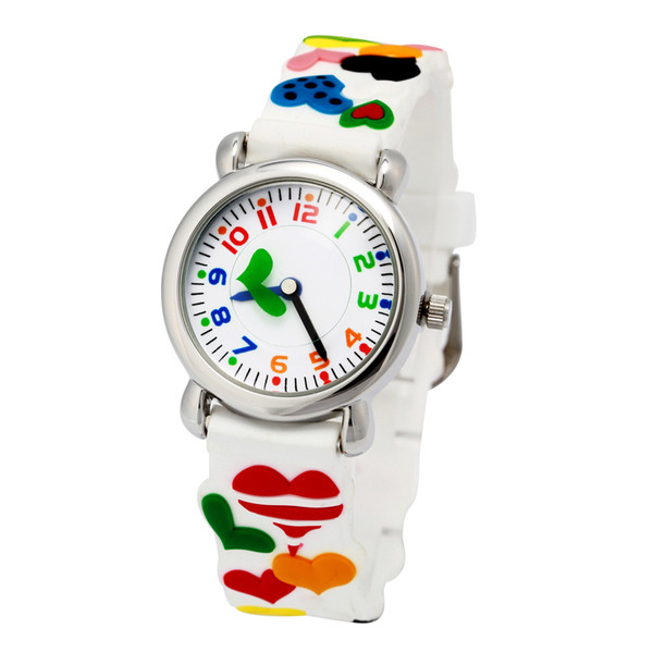 Детски часовник в бял и розов цвят