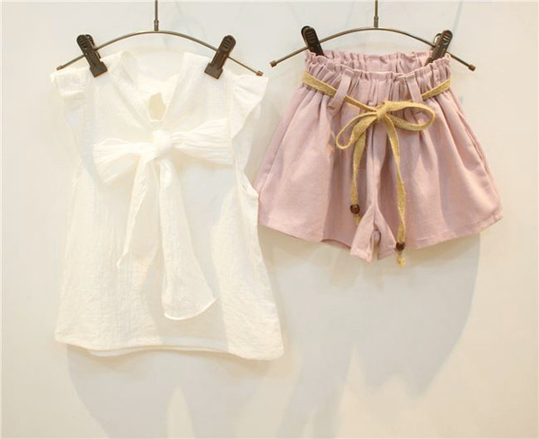 Детски комплект за момичета - панталони с ластик и потник