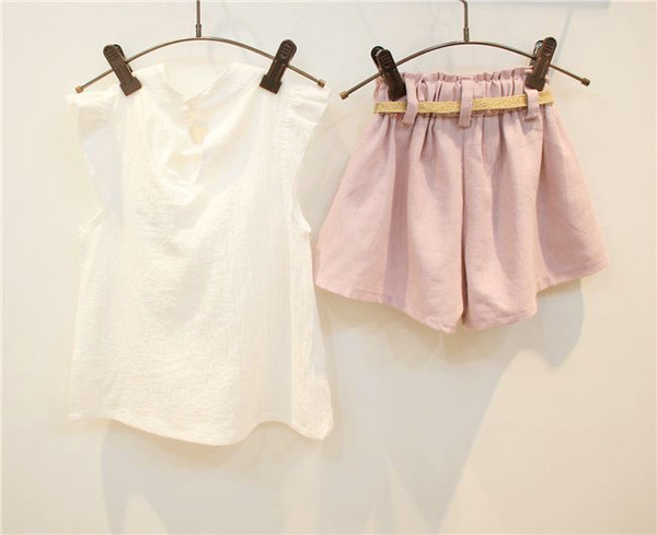 Детски комплект за момичета - панталони с ластик и потник