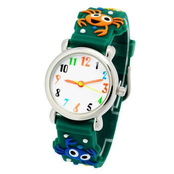Детски часовник за момчета в зелен цвят 