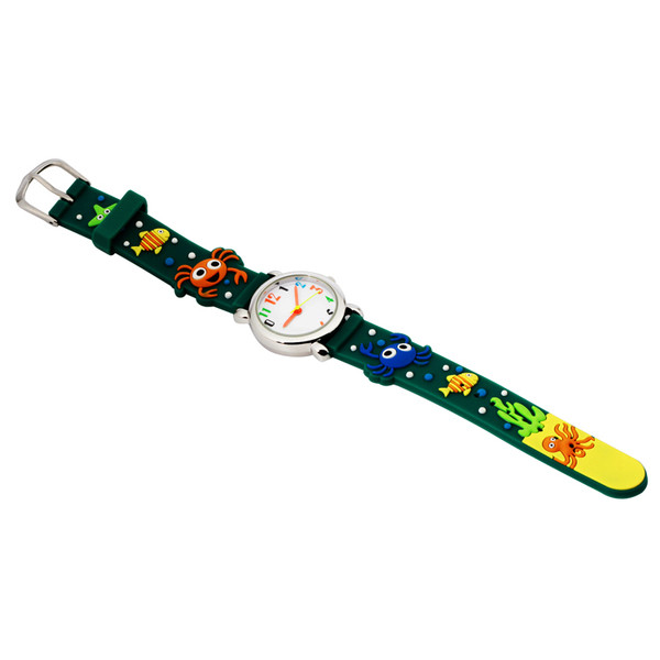Детски часовник за момчета в зелен цвят 