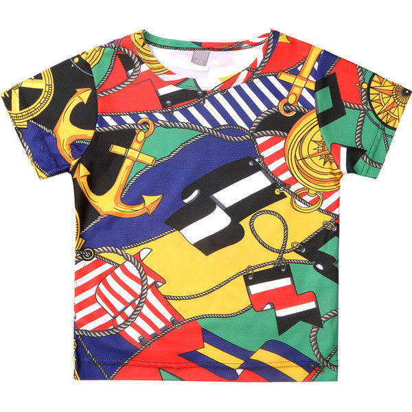 Színes gyerekpóló fiúknak, rövid ujjú, O-nyakú