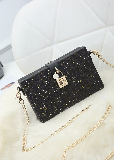 Малка дамска брокатена чанта в няколко цвята