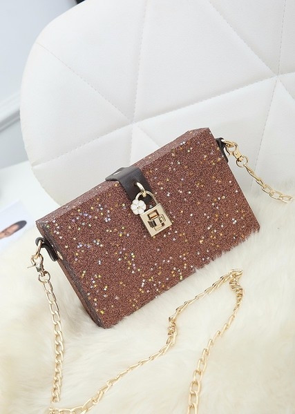 Малка дамска брокатена чанта в няколко цвята