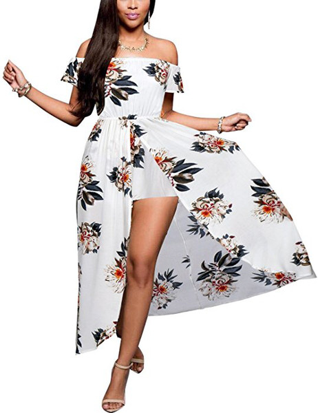 Καλοκαιρινό φόρεμα κυρίες με πέταλα μανίκια και φυτικά μοτίβα σε διάφορα χρώματα