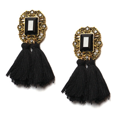 Cercei de dama cu pietre decorative si ciucuri in mai multe culori