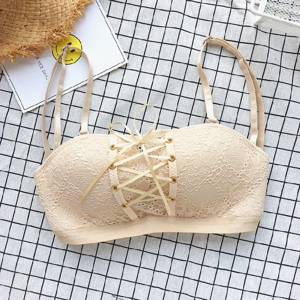 Γυναικεία δαντελένια δαντέλα με διακοσμητικούς κρίκους και επένδυση σε 3 χρώματα