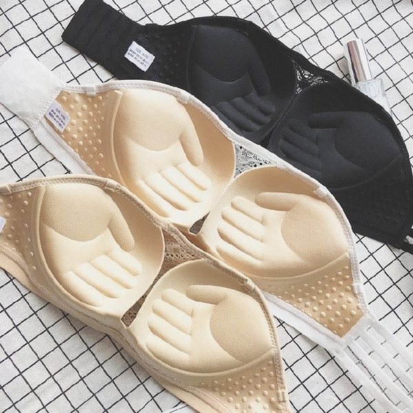 Γυναικεία δαντελένια δαντέλα με διακοσμητικούς κρίκους και επένδυση σε 3 χρώματα