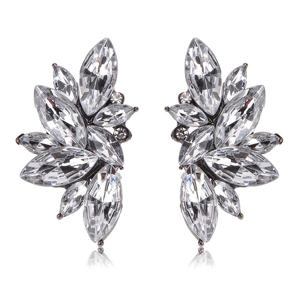 Cercei eleganti de dama cu pietre decorative in patru culori