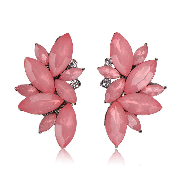 Cercei eleganti de dama cu pietre decorative in patru culori