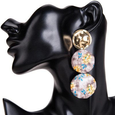 Μακριά σκουλαρίκια κυρίες με floral μοτίβα σε διάφορα χρώματα