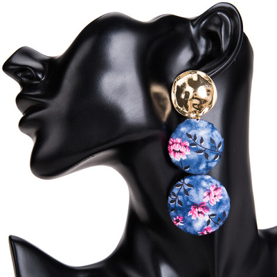 Μακριά σκουλαρίκια κυρίες με floral μοτίβα σε διάφορα χρώματα