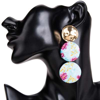 Μακριά σκουλαρίκια κυρίες με floral μοτίβα σε διάφορα χρώματα