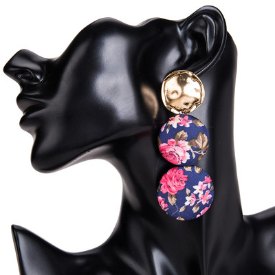 Μακριά σκουλαρίκια κυρίες με floral μοτίβα σε διάφορα χρώματα