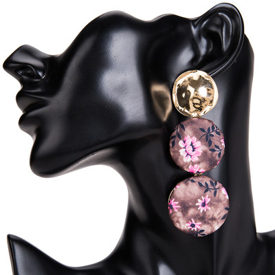 Μακριά σκουλαρίκια κυρίες με floral μοτίβα σε διάφορα χρώματα