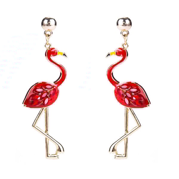 Cercei dama in trei culori cu pietre - Flamingo