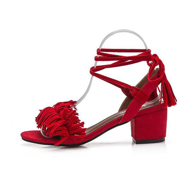 Sandale de dama in negru si rosu