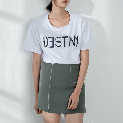 Γυναικείο μπλουζάκι με λευκό σημάδι