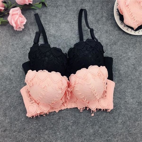 Sutien de dama in negru si roz