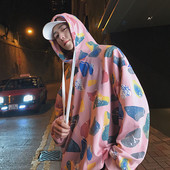 Hanorac pentru bărbați cu model și glugă în trei culori