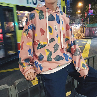 Hanorac pentru bărbați cu model și glugă în trei culori