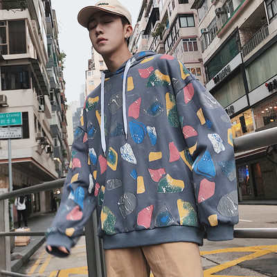 Hanorac pentru bărbați cu model și glugă în trei culori