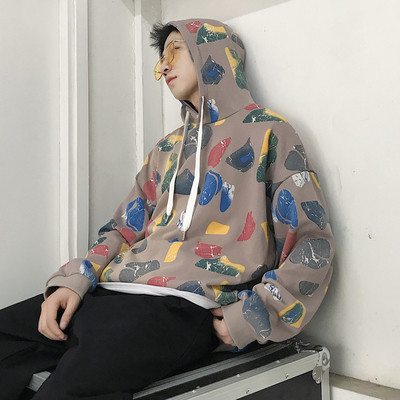 Hanorac pentru bărbați cu model și glugă în trei culori