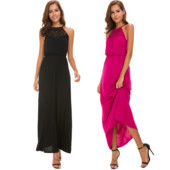 Γυναικείο φόρεμα σε ροζ και μαύρο χρώμα