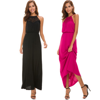 Γυναικείο φόρεμα σε ροζ και μαύρο χρώμα