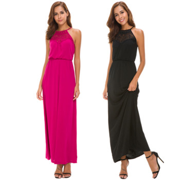 Γυναικείο φόρεμα σε ροζ και μαύρο χρώμα