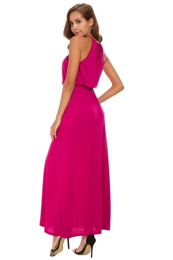 Γυναικείο φόρεμα σε ροζ και μαύρο χρώμα