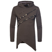 Aszimmetrikus férfi pulóver kapucnival - többféle színben