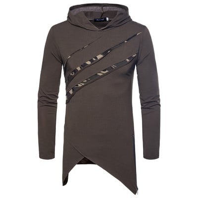 Aszimmetrikus férfi pulóver kapucnival - többféle színben