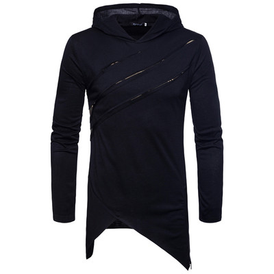 Aszimmetrikus férfi pulóver kapucnival - többféle színben