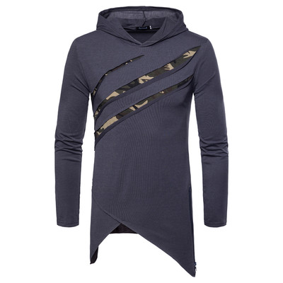 Aszimmetrikus férfi pulóver kapucnival - többféle színben