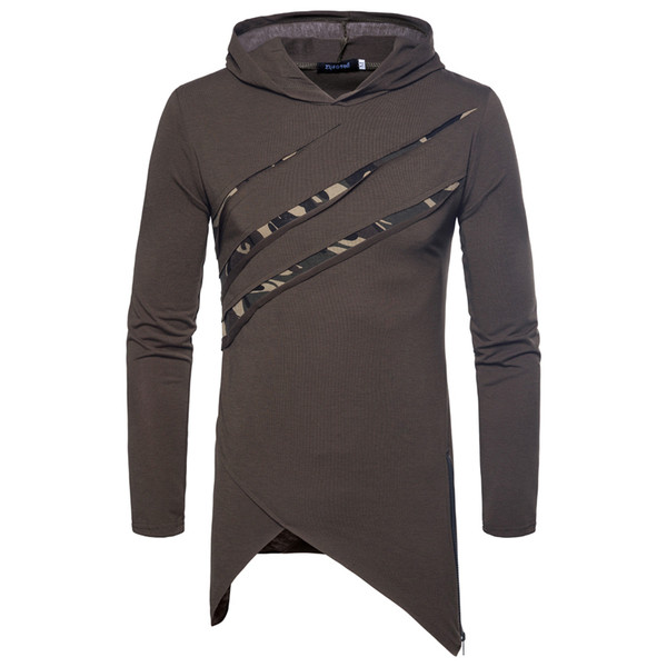 Aszimmetrikus férfi pulóver kapucnival - többféle színben