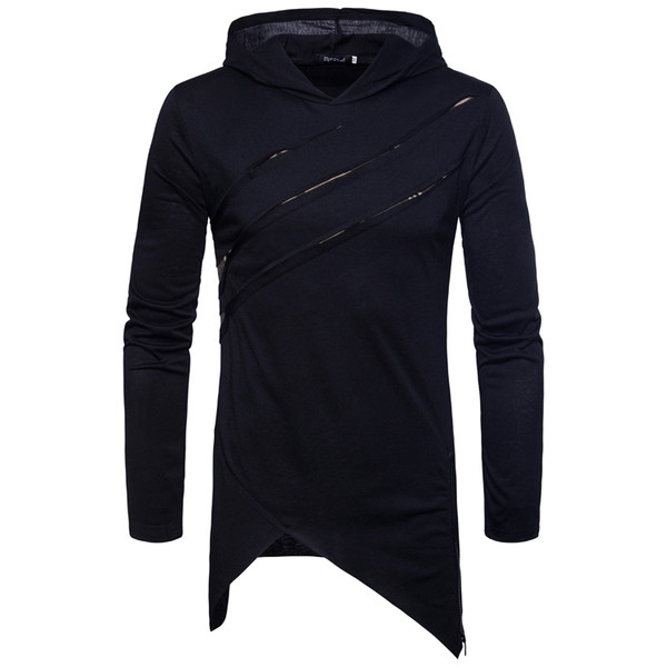 Aszimmetrikus férfi pulóver kapucnival - többféle színben