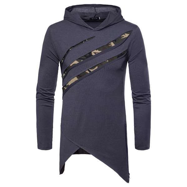 Aszimmetrikus férfi pulóver kapucnival - többféle színben