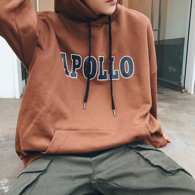 Hanorac sport pentru bărbați cu inscripție în negru și maro